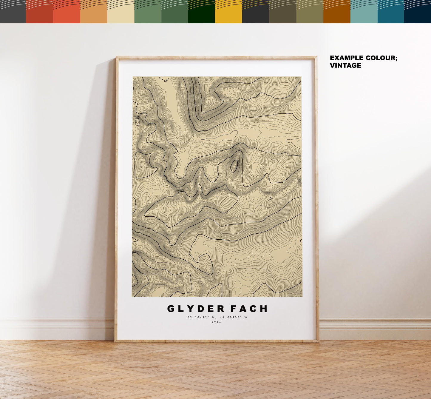 Glyder Fach Print - Contour Map - Snowdonia - Wales - Topographic Map - Print - Poster - Wall Art - Glyder Fach Poster - Glyderau