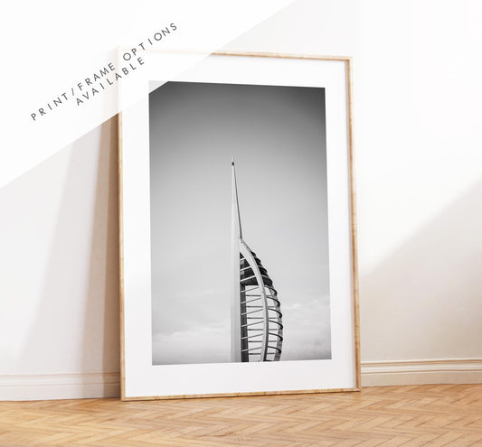 Spinnaker Tower - Photography Print - Portsmouth and Southsea Prints - Wall Art -  Frame and Canvas Options - Portrait - BW