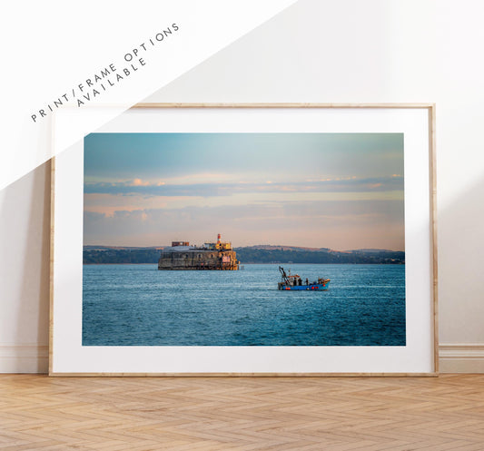 Spitbank Fort Sunset - Photography Print - Portsmouth and Southsea Prints - Wall Art -  Frame and Canvas Options - Landscape