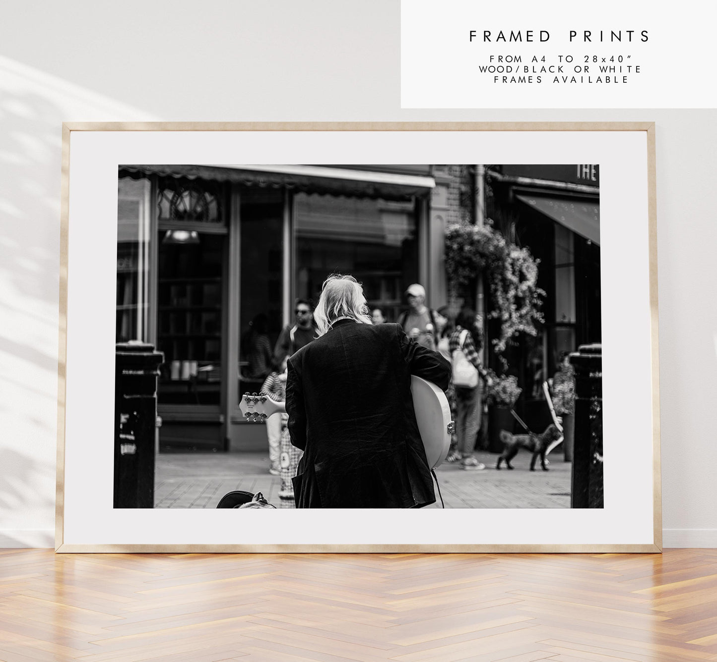 Street Performer Black and White Photography Print - Hampshire Photography Prints - Wall Art -  Frame and Canvas Options - Landscape  - UK