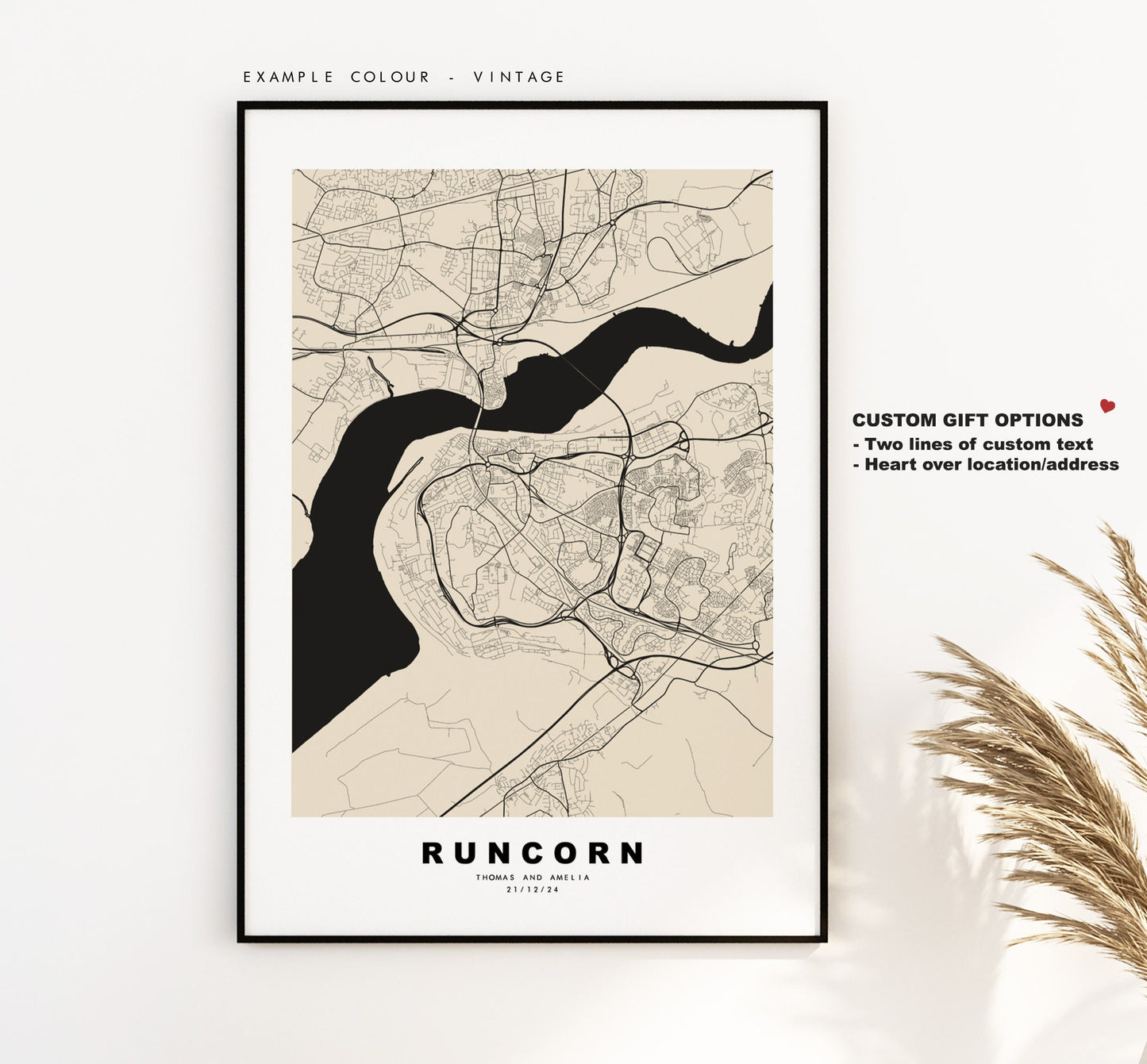 Runcorn Map Print - Minimalist City Map Poster - Map Art - UK - Runcorn Print - Runcorn Poster - Different Colours Available