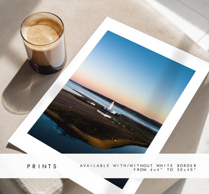 Hurst Point Lighthouse Sunset Photography Print - Hampshire Photography Prints - Wall Art -  Frame and Canvas Options - Portrait  - UK