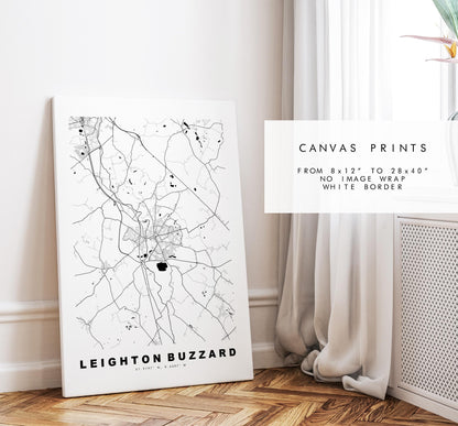 Leighton Buzzard Map Print - Minimalist City Map Poster - Map Art - UK - Leighton Buzzard Print - Bedfordshire- Different Colours Available