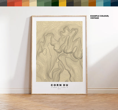 Corn Du Print - Contour Map - Corn Du, Brecon Beacons - Wales - Topographic Map - Wall Art - Corn Du Contour Map - Topography