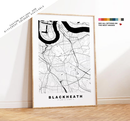 Blackheath Map Print - Minimalist City Map Poster - Map Art - UK - Blackheath Print - Blackheath, London - Different Colours Available