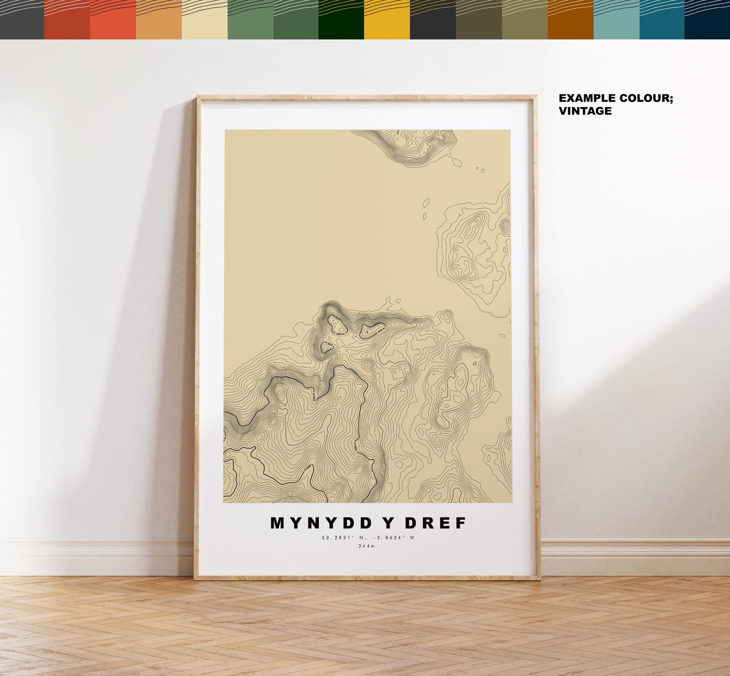 Mynydd y Dref Map Print (Conwy Mountain) - Contour Map - Conwy Mountain - Wales - Topographic Map - Print - - Wall Art - Carneddau Range
