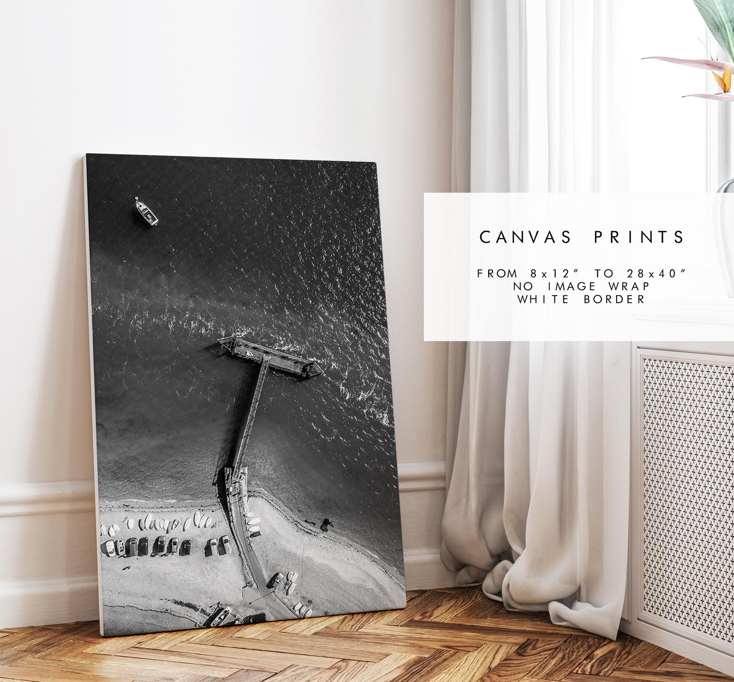 Langstone Harbour Photography Print - Hampshire Photography Prints - Wall Art -  Frame and Canvas Options - Portrait  - UK - Black and White