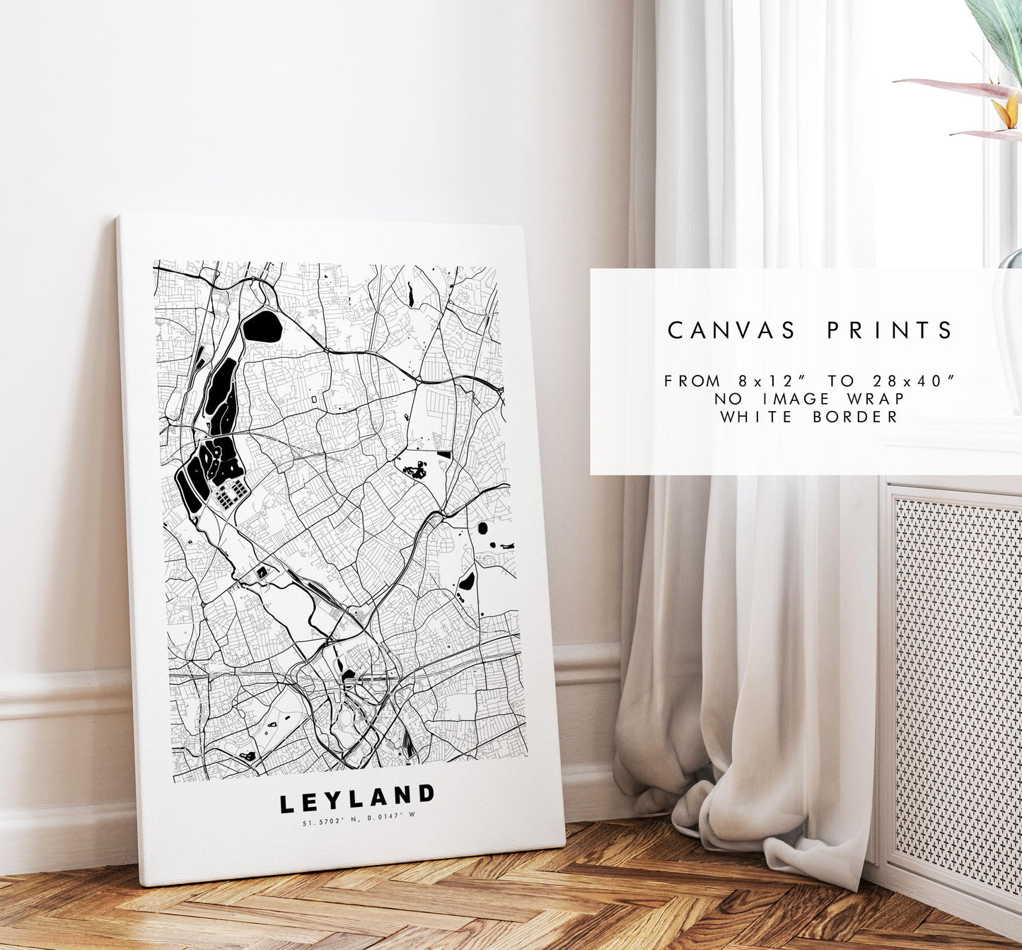 Leyton Map Print - Minimalist City Map Poster - Map Art - UK - Leyton Print - Leyton, London - Different Colours Available