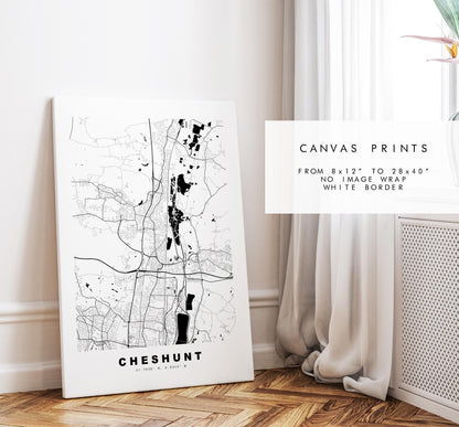 Cheshunt Map Print - Minimalist City Map Poster - Map Art - UK - Cheshunt Print - Cheshunt, Hertfordshire - Different Colours Available