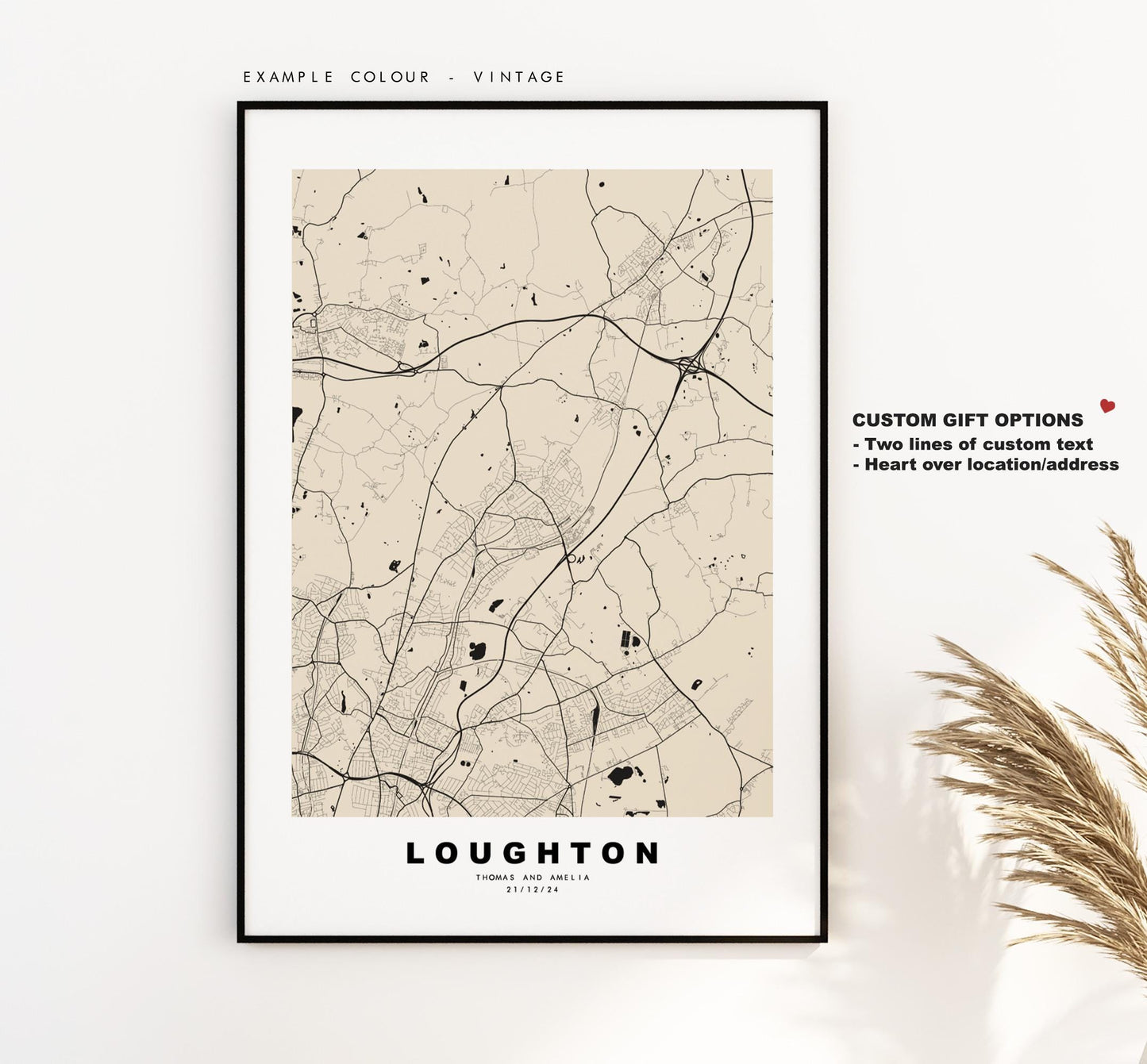Loughton Map Print - Minimalist City Map Poster - Map Art - UK - Loughton Print - Loughton, Essex - Different Colours Available