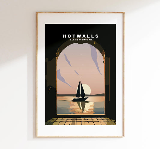Hotwalls Travel Poster - Wall Art Print - Southsea and Portsmouth Travel Posters - Minimalist Retro Style - Prints or Framed Prints