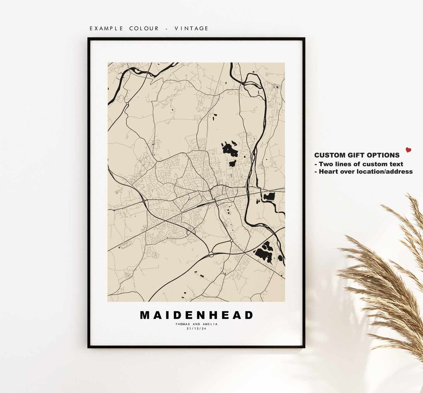 Maidenhead Map Print - Minimalist City Map Poster - Map Art - UK - Maidenhead Print - Maidenhead Poster - Different Colours Available