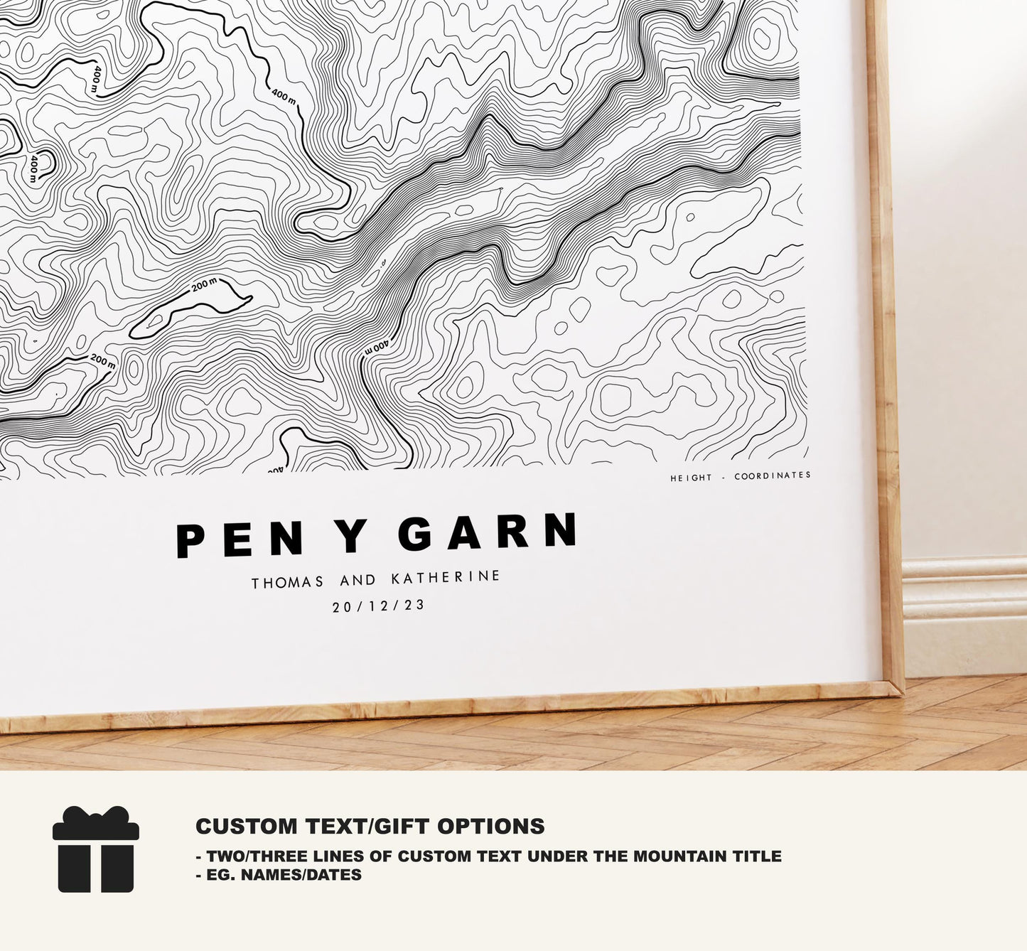 Pen y Garn Map Print - Contour Map - Pen y Garn Poster - Wales - Topographic Map - Print - Poster - Wall Art - Cambrian Mountains