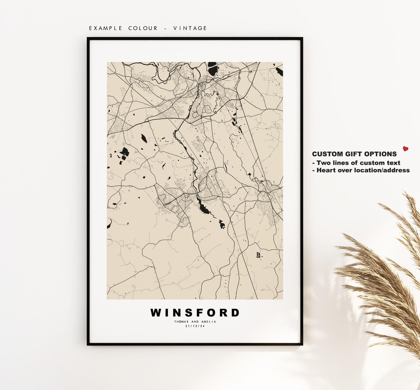 Winsford Map Print - Minimalist City Map Poster - Map Art - UK - Winsford Print - Winsford, Cheshire - Different Colours Available
