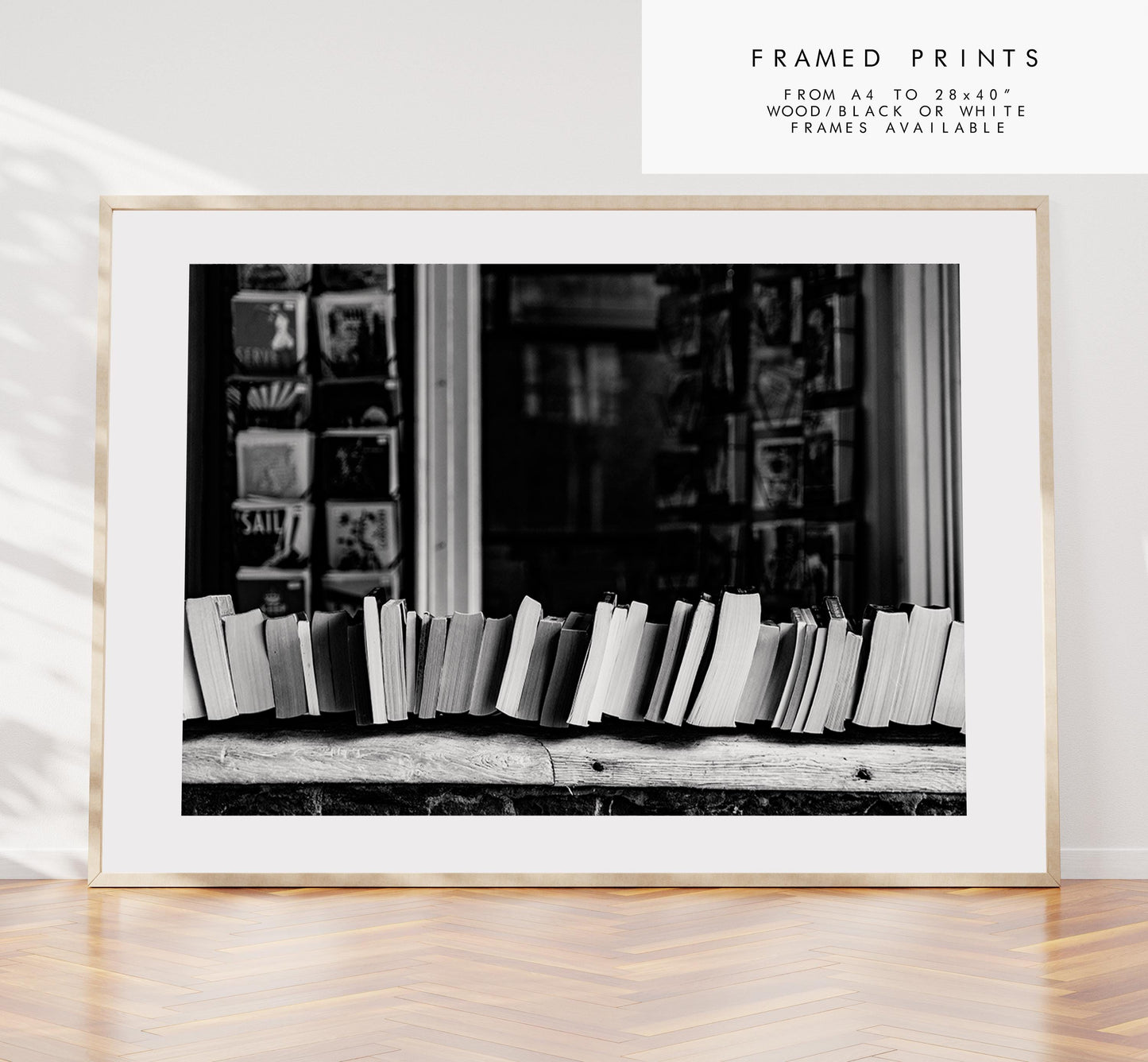 Books Black and White Photography Print - Winchester - Hampshire Photography Prints - Wall Art -  Frame and Canvas Options - Landscape  - UK