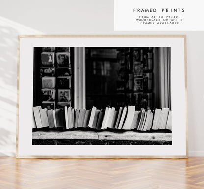 Books Black and White Photography Print - Winchester - Hampshire Photography Prints - Wall Art -  Frame and Canvas Options - Landscape  - UK