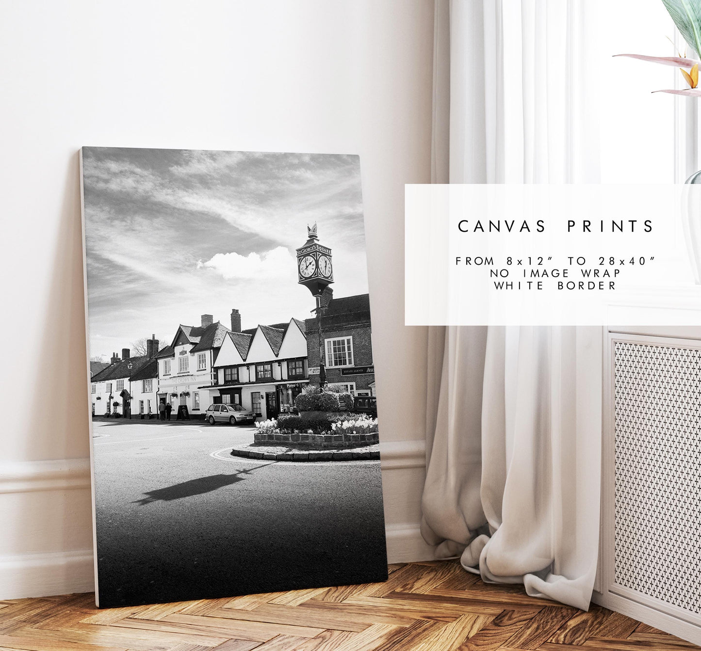 Bishops Waltham Photography Print - Hampshire Photography Prints - Wall Art -  Frame and Canvas Options - Portrait  - UK - BW
