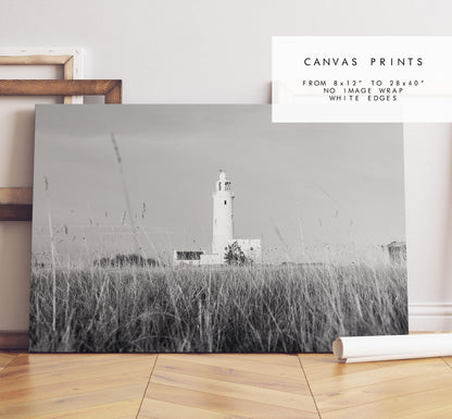 Lighthouse Black and White Photography Print - Hampshire Photography Prints - Wall Art -  Frame and Canvas Options - Landscape  - UK