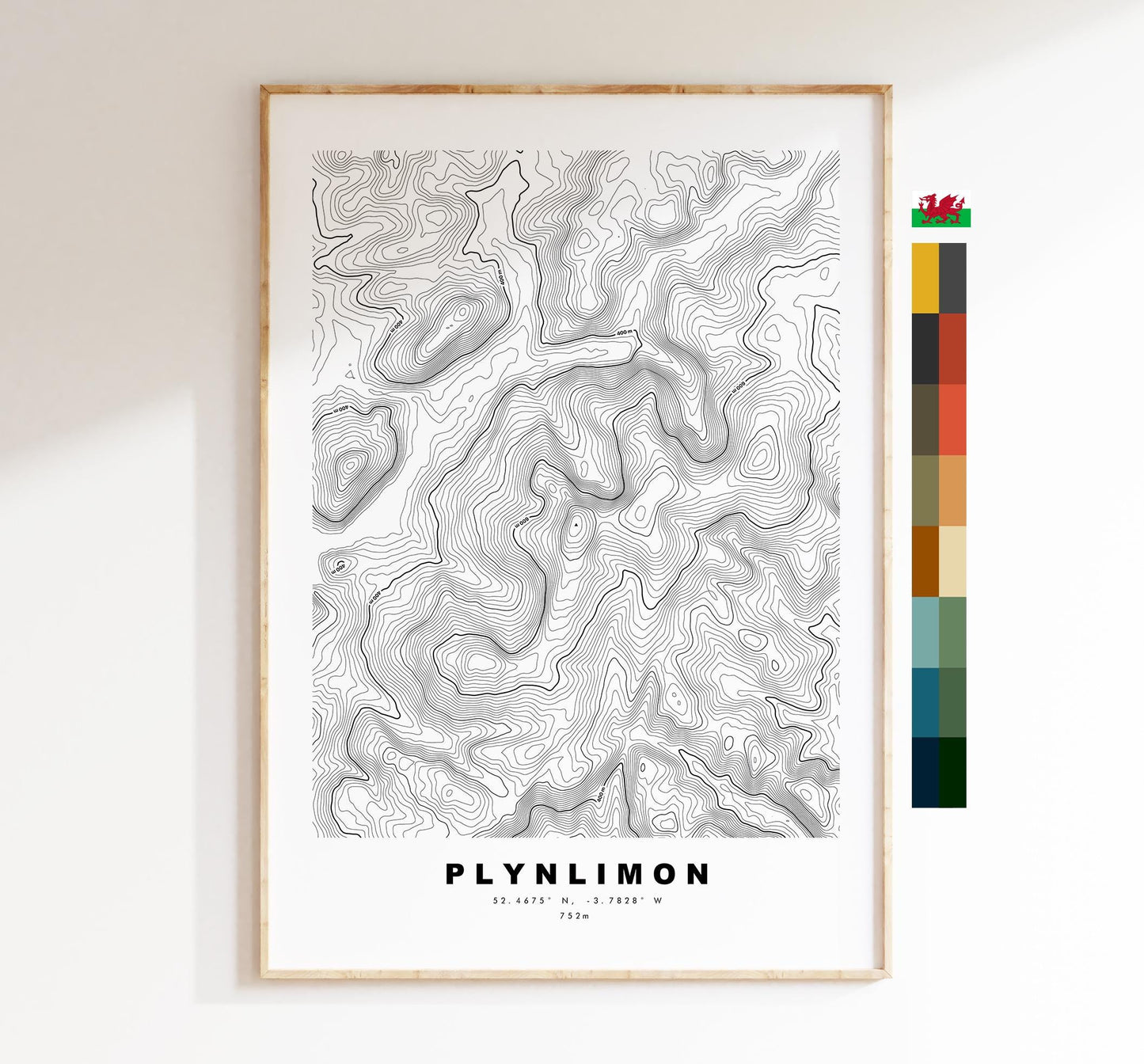 Plynlimon Print - Contour Map - Cambrian Mountains - Wales - Topographic Map - Print - Poster - Wall Art - Plynlimon Poster - Pumlumon Fawr