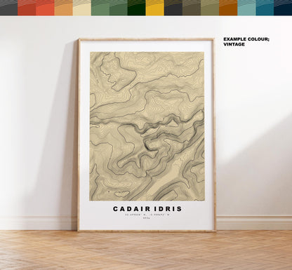 Cadair Idris Print - Contour Map - Snowdonia - Wales - Topographic Map - Print - Wall Art - Cadair Idris Poster - Penygader - Cader Idris