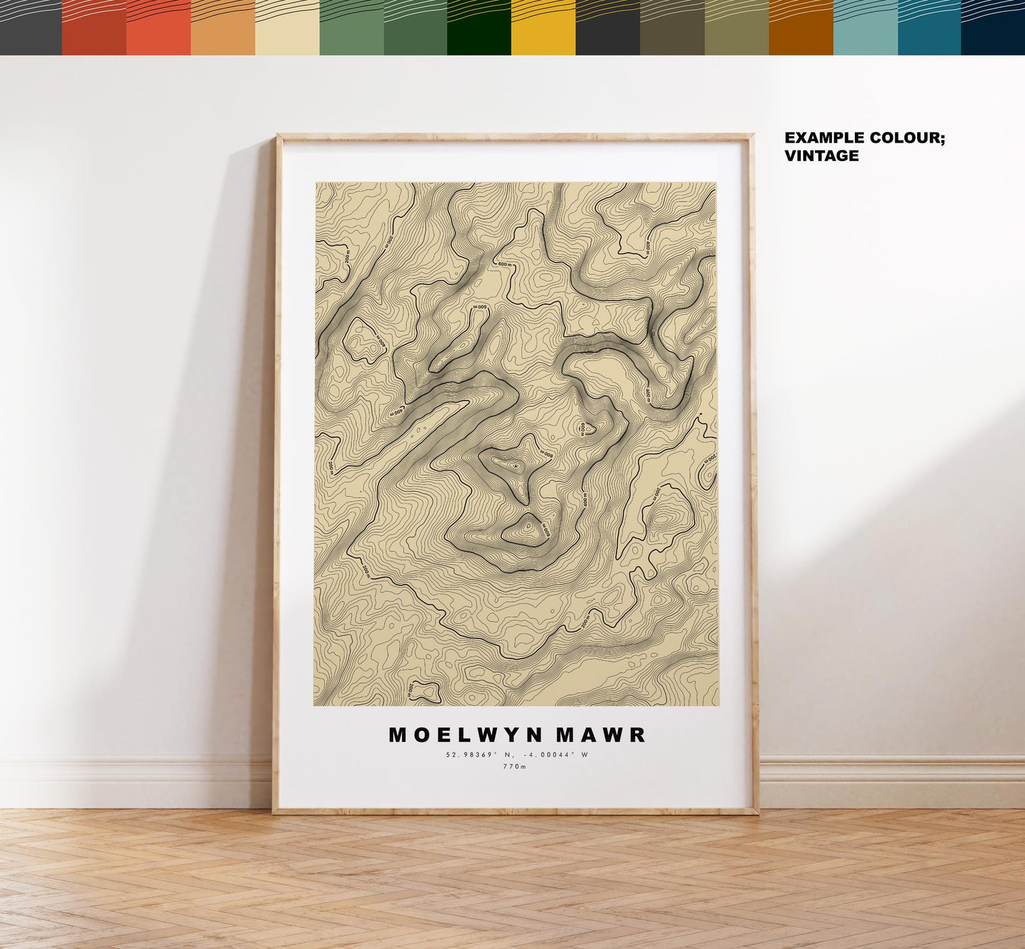 Moelwyn Mawr Map Print - Contour Map - Moelwyn Mawr Poster - Wales - Topographic Map - Print - Poster - Wall Art - Moelwynion - Ffestiniog
