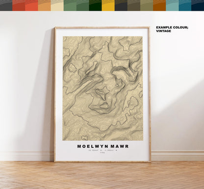 Moelwyn Mawr Map Print - Contour Map - Moelwyn Mawr Poster - Wales - Topographic Map - Print - Poster - Wall Art - Moelwynion - Ffestiniog