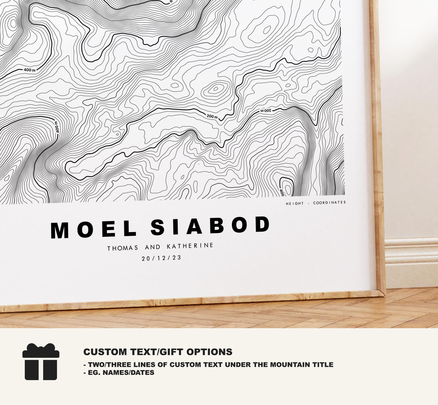 Moel Siabod Print - Contour Map - Snowdonia - Wales - Topographic Map - Print - Poster - Wall Art - Moel Siabod Poster - Moelwynion Range