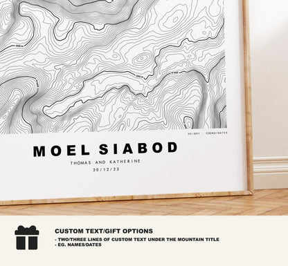Moel Siabod Print - Contour Map - Snowdonia - Wales - Topographic Map - Print - Poster - Wall Art - Moel Siabod Poster - Moelwynion Range
