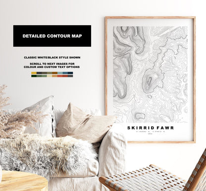 Skirrid Fawr Print - Contour Map - Monmouthshire - Wales - Topographic Map - Print - Poster - Wall Art - Skirrid Poster - Ysgyryd Fawr
