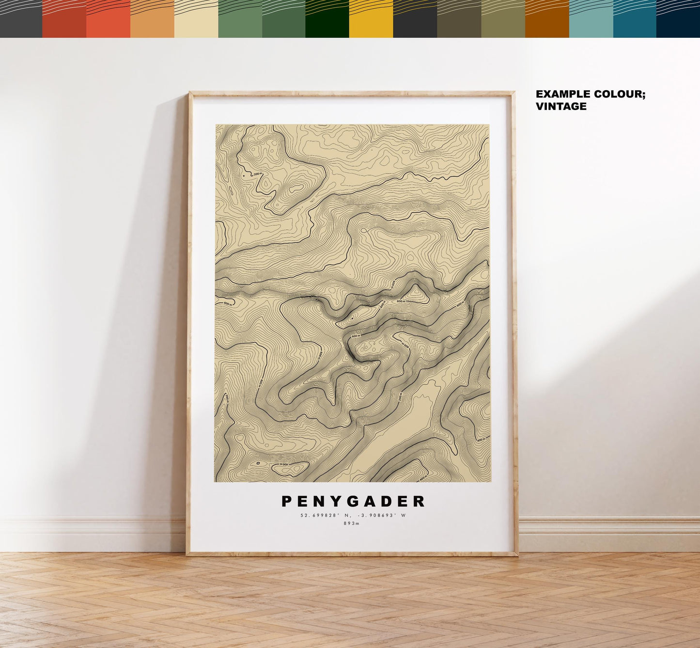 Penygader Print - Contour Map - Snowdonia - Wales - Topographic Map - Print - Poster - Wall Art - Penygader Poster - Cadair Idris