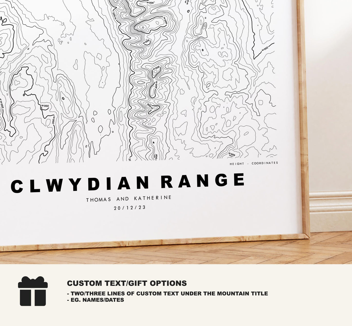 Clwydian Range Map Print - Contour Map - Topographic Map - Clwyds - Clwydian Hills - Bryniau Clwyd - Moel Famau - Wales