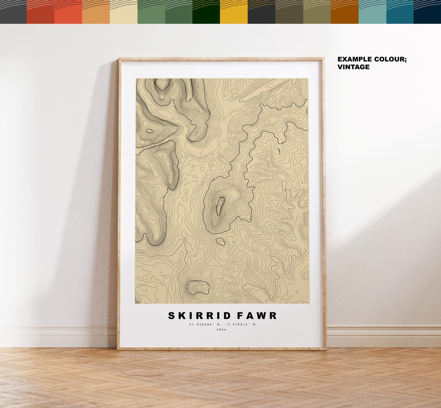 Skirrid Fawr Print - Contour Map - Monmouthshire - Wales - Topographic Map - Print - Poster - Wall Art - Skirrid Poster - Ysgyryd Fawr