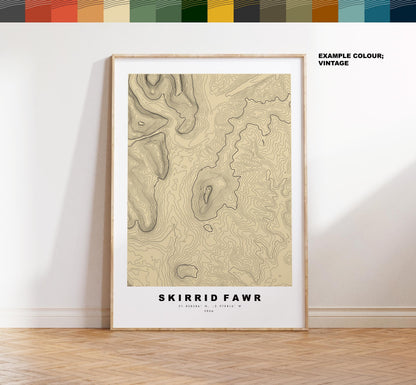 Skirrid Fawr Print - Contour Map - Monmouthshire - Wales - Topographic Map - Print - Poster - Wall Art - Skirrid Poster - Ysgyryd Fawr