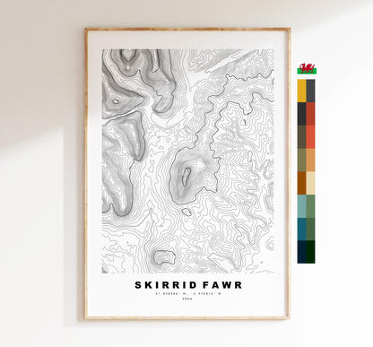 Skirrid Fawr Print - Contour Map - Monmouthshire - Wales - Topographic Map - Print - Poster - Wall Art - Skirrid Poster - Ysgyryd Fawr