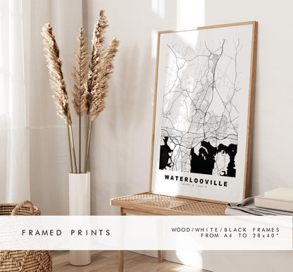 Waterlooville Map Print - Minimalist City Map Poster - Map Art - UK - Waterlooville Print - Hampshire - Different Colours Available