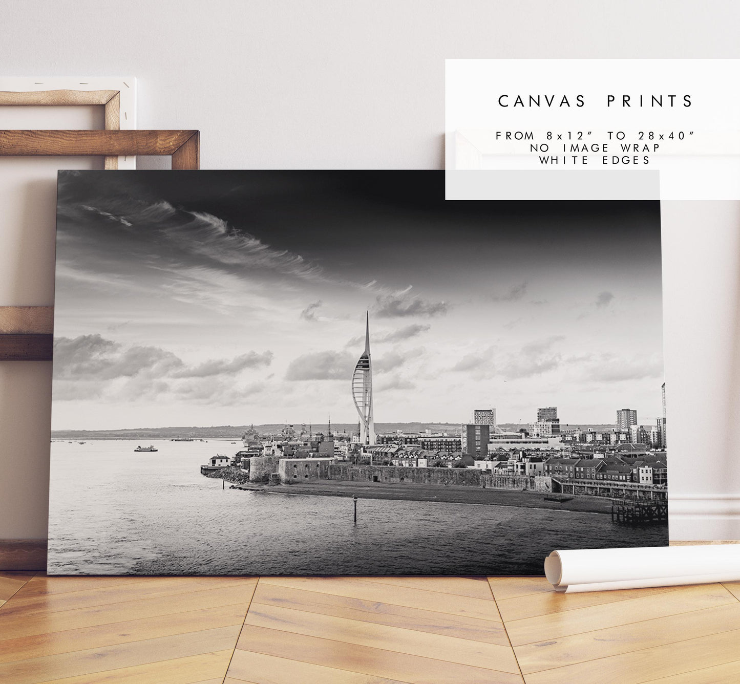 Portsmouth Black & White Print - Photography Print - Portsmouth and Southsea Prints - Wall Art -  Frame and Canvas Options - Landscape - BW
