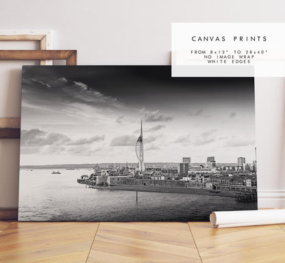 Portsmouth Black & White Print - Photography Print - Portsmouth and Southsea Prints - Wall Art -  Frame and Canvas Options - Landscape - BW