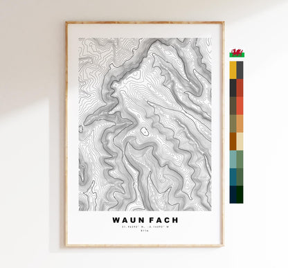 Waun Fach Print - Contour Map - Black Mountains - Wales - Topographic Map - Print - Poster - Wall Art - Waun Fach Poster - Map Print