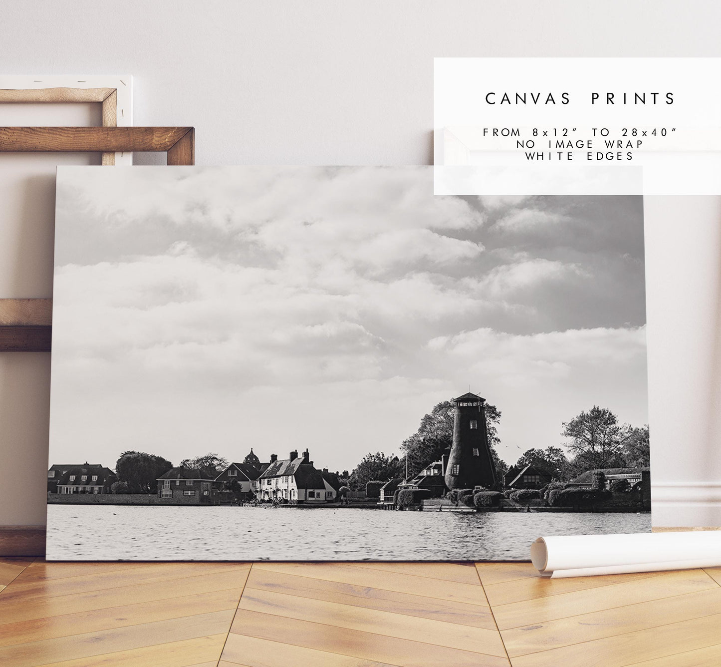 Langstone Black and White Photography Print - Hampshire Photography Prints - Wall Art -  Frame and Canvas Options - Landscape  - UK