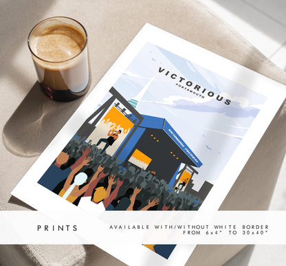 Victorious Travel Poster (Day) - Wall Art Print - Southsea and Portsmouth Travel Posters - Minimalist Retro Style - Prints or Framed Prints