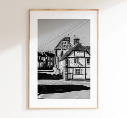 Wickham Photography Print - Hampshire Photography Prints - Wall Art -  Frame and Canvas Options - Portrait  - UK - Black and White