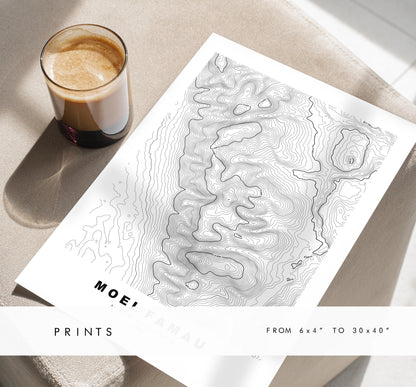 Moel Famau Print - Contour Map - Clwydian Hills - Wales - Topographic Map - Print - Poster - Wall Art - Moel Famau Map - Clwydian Range
