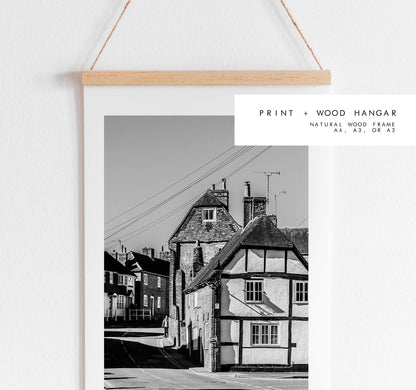Wickham Photography Print - Hampshire Photography Prints - Wall Art -  Frame and Canvas Options - Portrait  - UK - Black and White