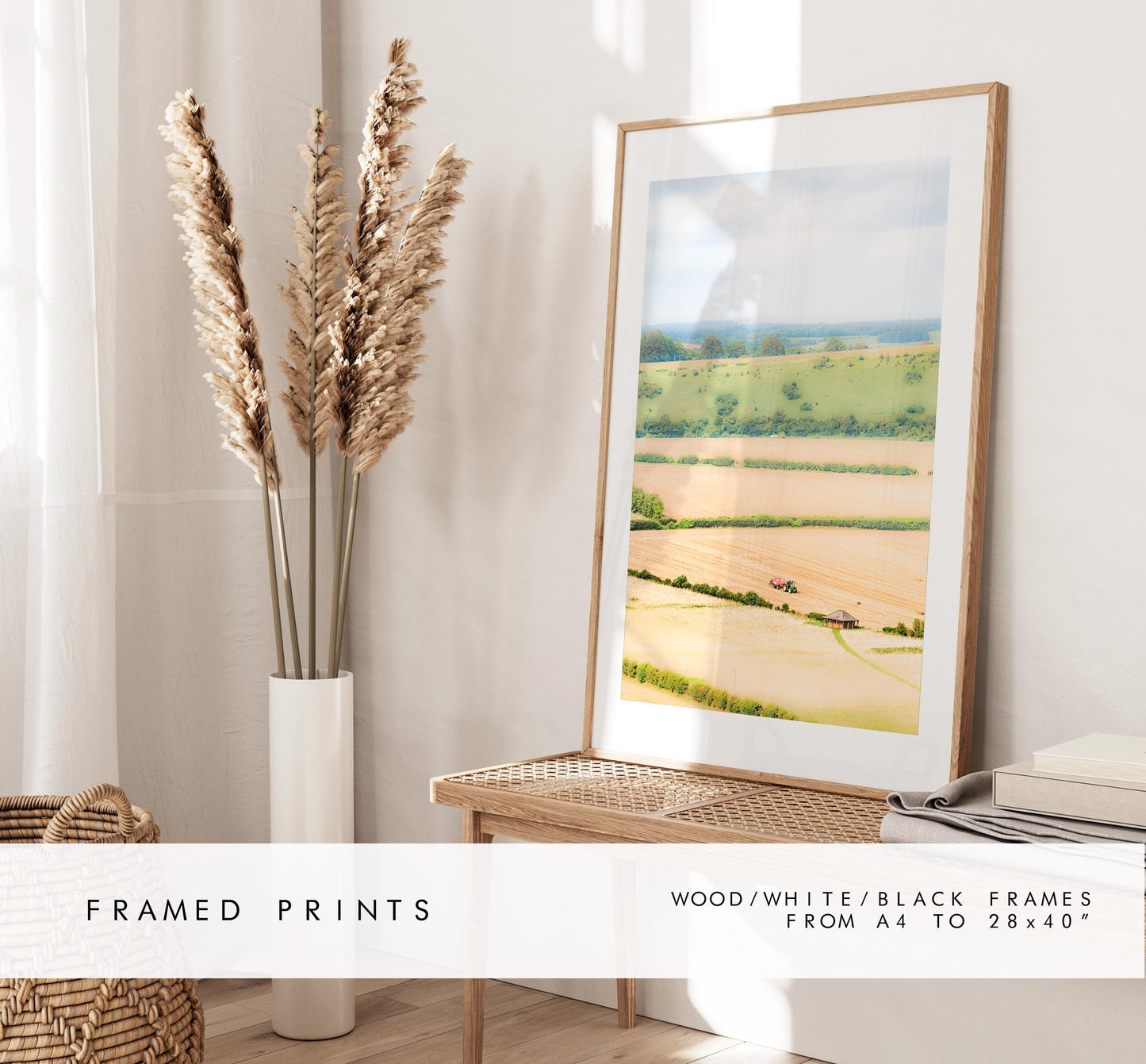 South Downs Photography Print - Hampshire Photography Prints - Wall Art -  Frame and Canvas Options - Portrait  - UK
