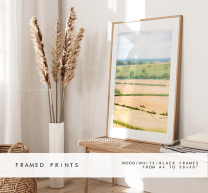 South Downs Photography Print - Hampshire Photography Prints - Wall Art -  Frame and Canvas Options - Portrait  - UK