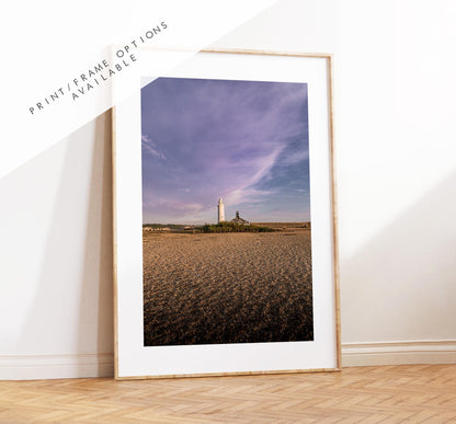 Hurst Point Lighthouse Sunset Photography Print - Hampshire Photography Prints - Wall Art -  Frame and Canvas Options - Portrait  - UK