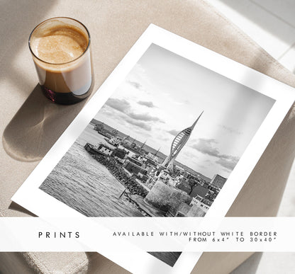 Portsmouth Black and White Print - Photography Print - Portsmouth and Southsea Prints - Wall Art -  Frame and Canvas Options - Portrait - BW