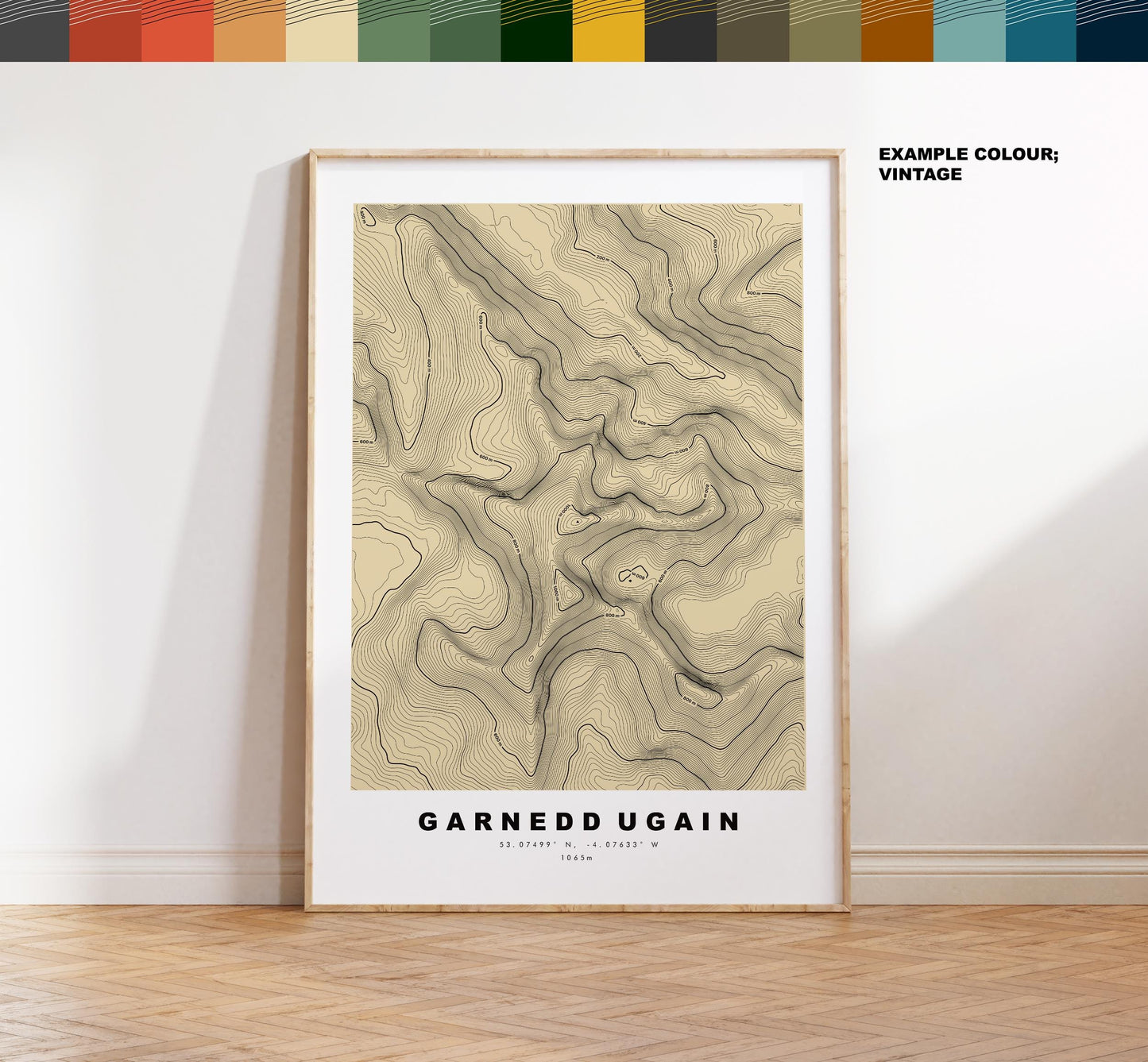 Garnedd Ugain Print - Contour Map - Garnedd Ugain Poster - Wales - Topographic Map - Print - Poster - Wall Art - Welsh 3000s - Topography