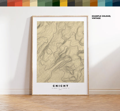 Cnicht Print - Contour Map - Snowdonia - Wales - Topographic Map - Print - Poster - Wall Art - Cnicht Poster - Moelwynion Range