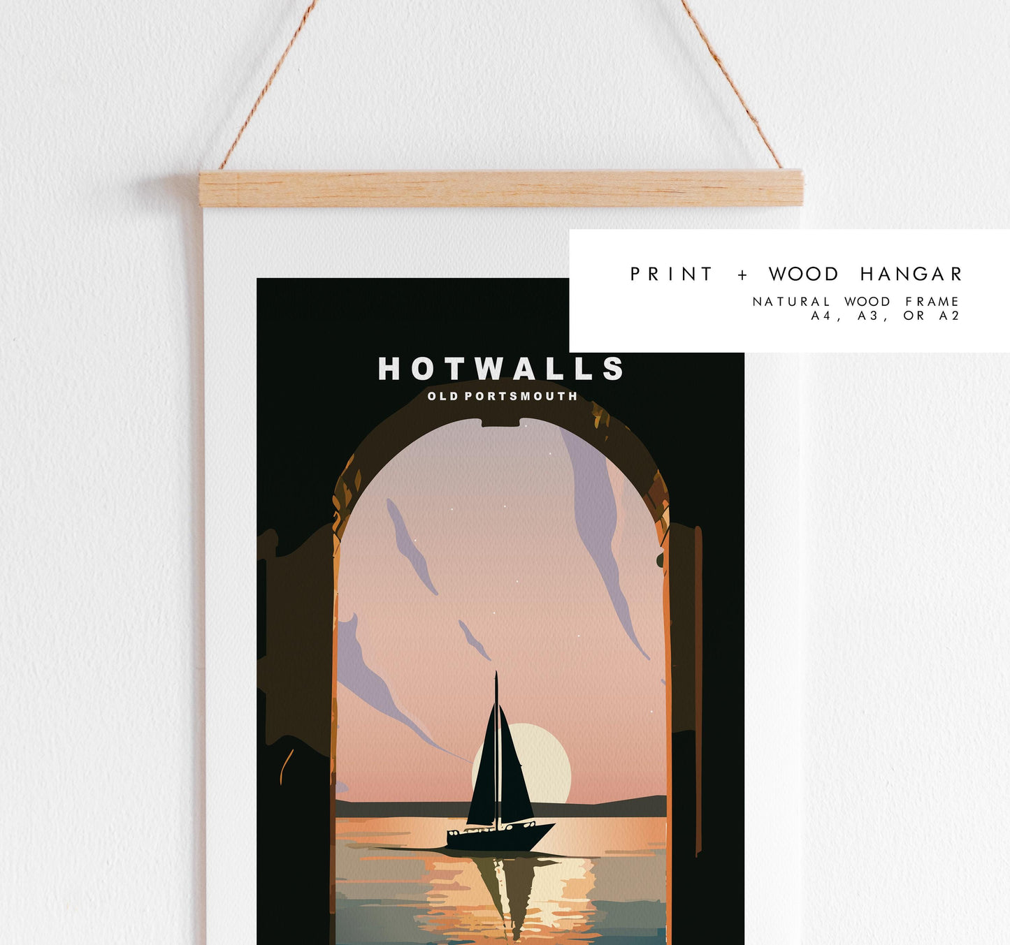 Hotwalls Travel Poster - Wall Art Print - Southsea and Portsmouth Travel Posters - Minimalist Retro Style - Prints or Framed Prints